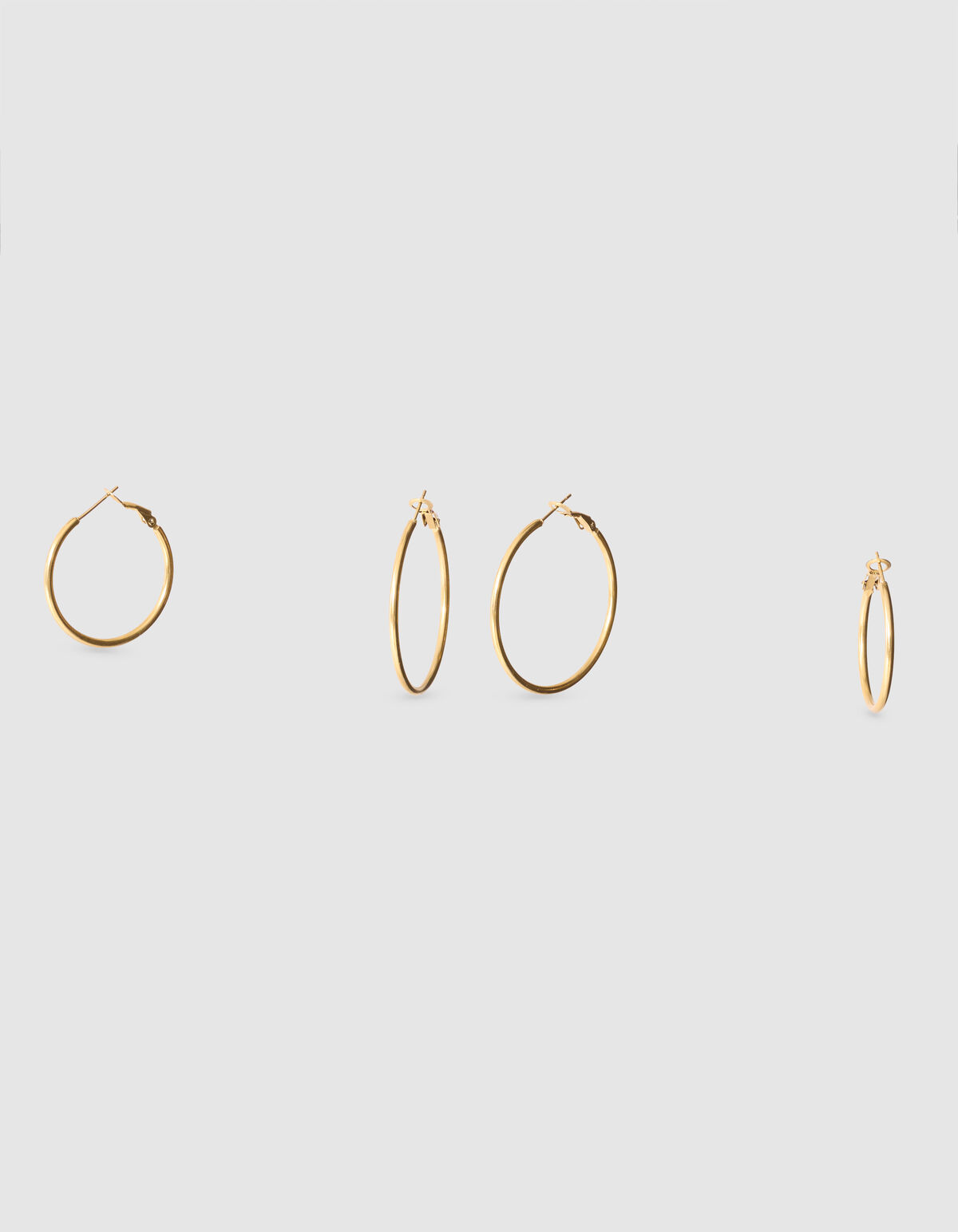 Basic Hoop Oorbellen Set Goud