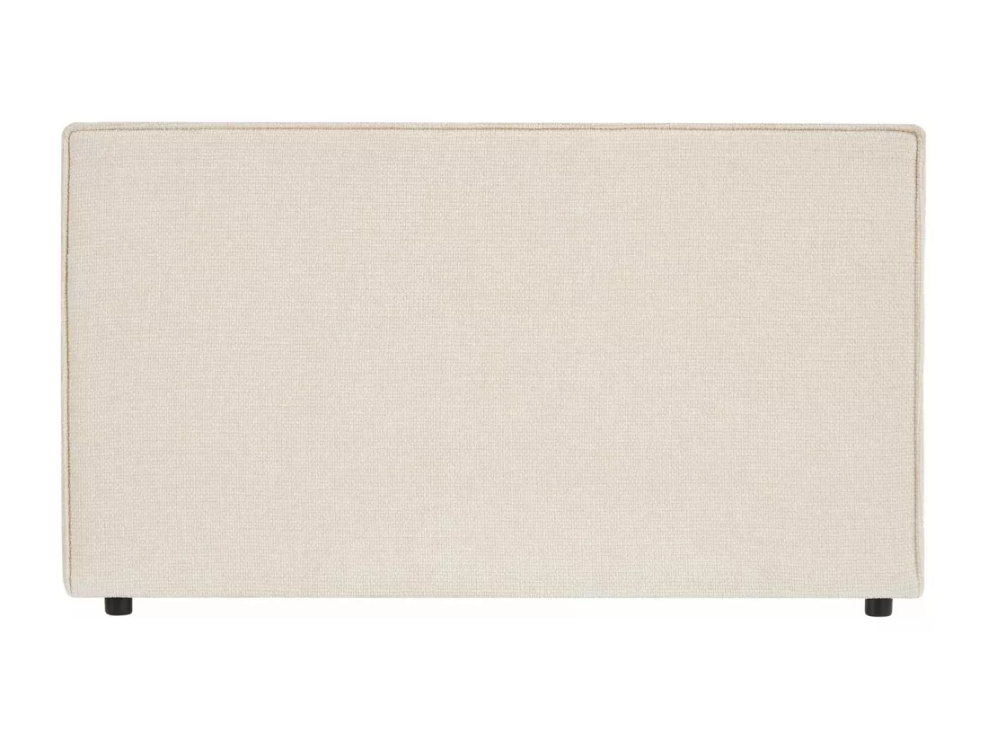 Tête de lit LORETTE 120 rembourrée, En tissu polyester pour lit 120 cm, Sur pieds en plastique, Blanc