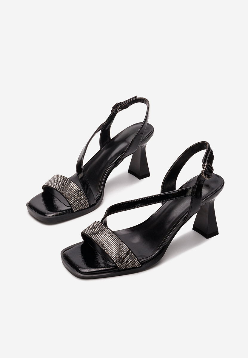 Sandales en cuir femme noires Catalya V2