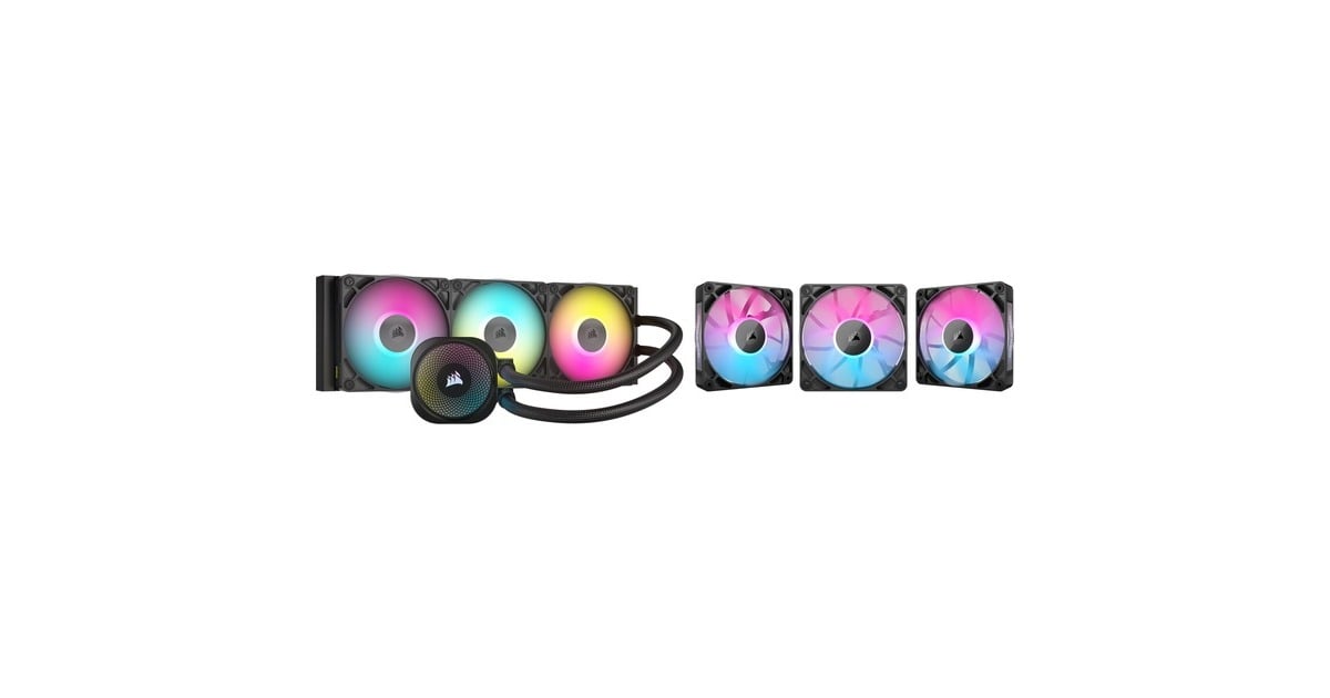 CorsairiCUE LINK TITAN 360 RX RGB + 3x iCUE LINK RX120 RGB Cooling bundel waterkoeling  (Zwart, 4-pins PWM fan-connector)