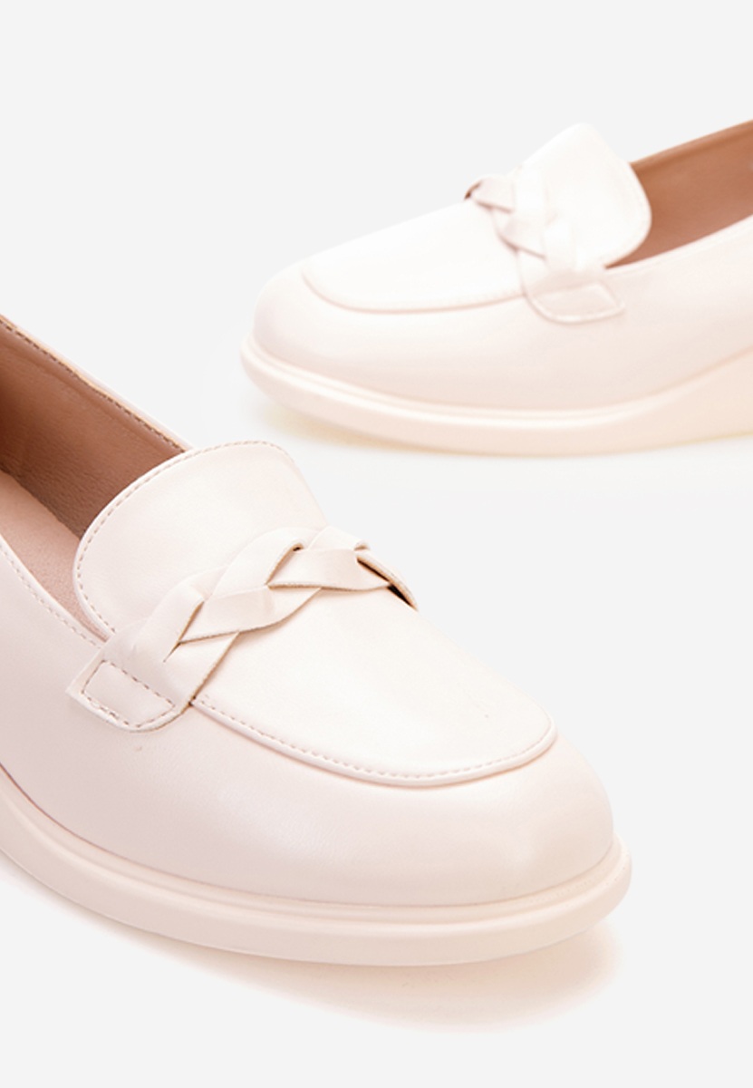 Mocassins femme à plateforme beige Cala
