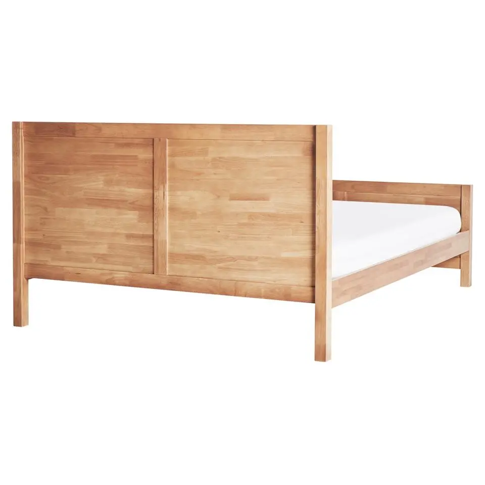 CHAMPAGNAT - Tweepersoonsbed - Lichtbruin - 160 x 200 cm - Rubberhout