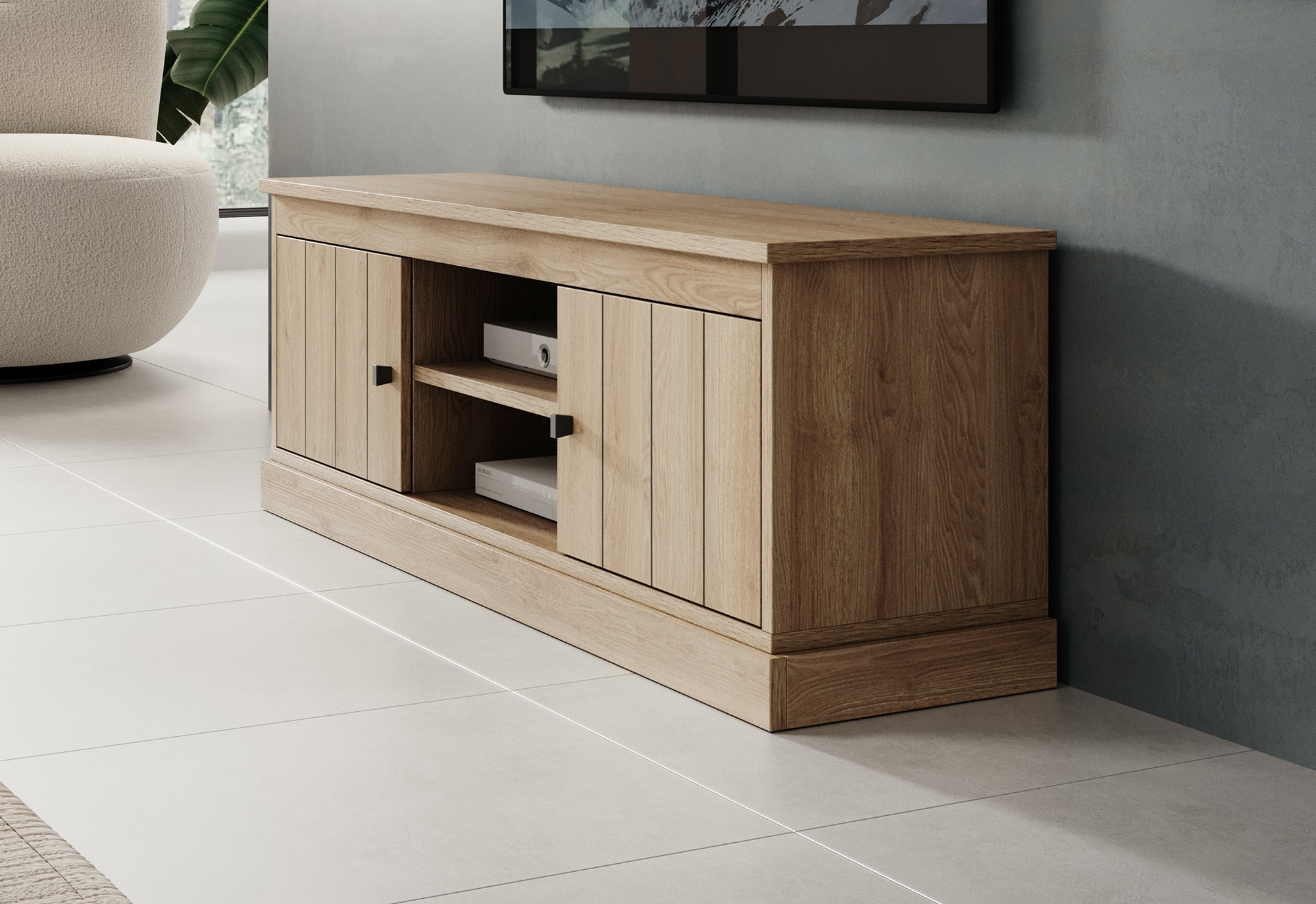 Meubella - TV-Meubel Vince - Eiken - 155 cm