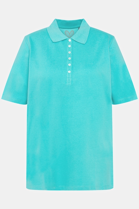 Poloshirt, Piqué, Polokragen, Samt-Knopfleiste, Halbarm