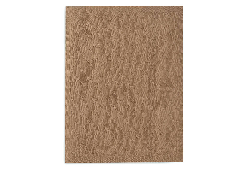 wiegdeken Check Knit - Biscuit