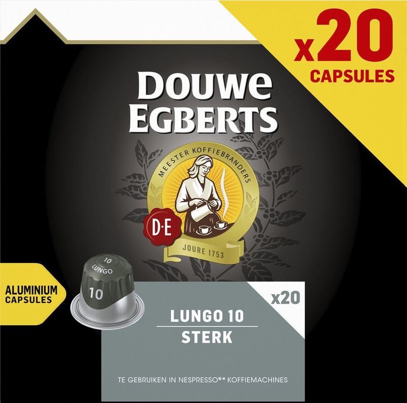 Douwe Egberts Lungo Sterk Koffiecups - Intensiteit 10/12 - 10 x 20 capsules