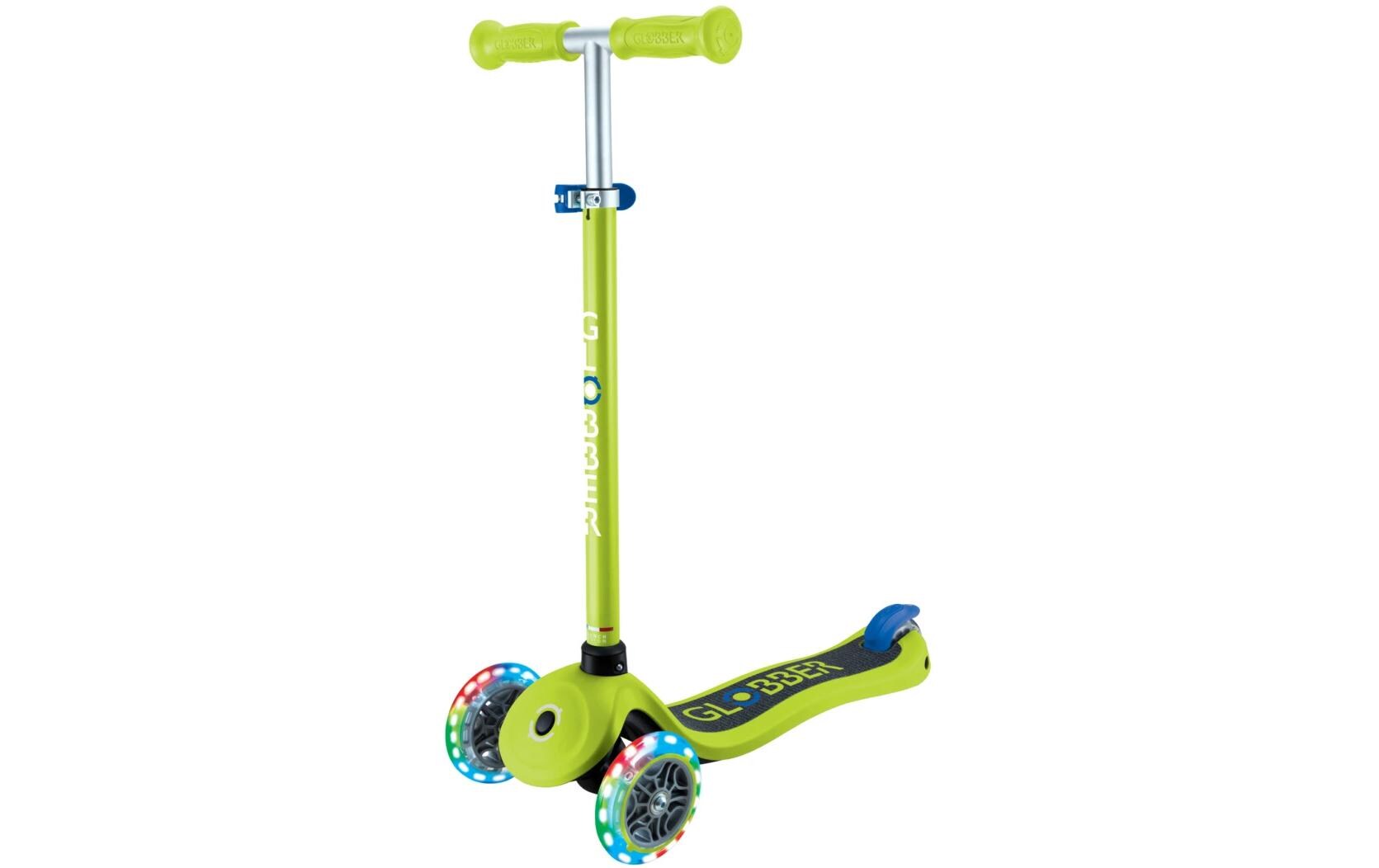 Scooter Primo Lights Limettengrün3-Rad-Roller mit Beleuchtung für Kinder