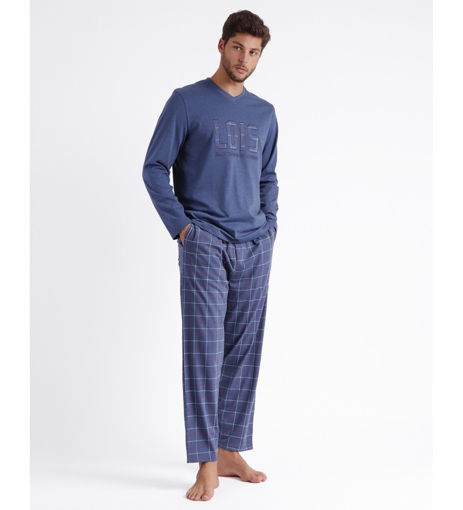 Pijama de manga comprida Lois Norway azul