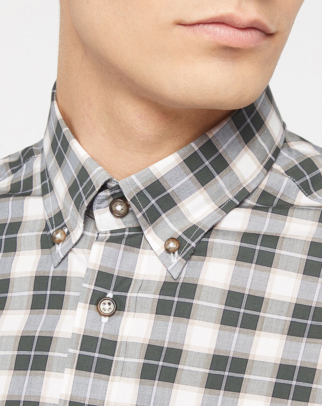 Hackett London Chemise Classic Fit à carreaux blanc/vert