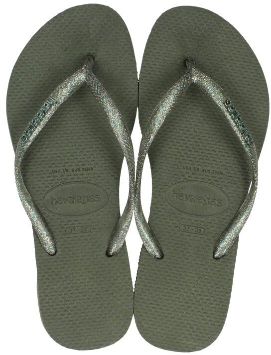 Havaianas Slim Logo Metallic groen