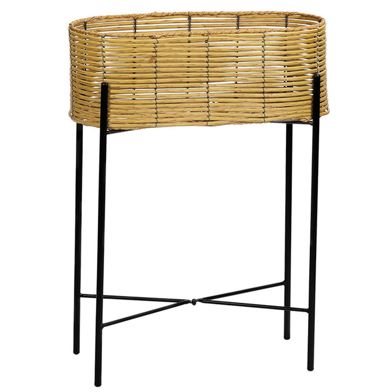 Andrea House Porte-plantes noir/marron - 49x20x66 cm