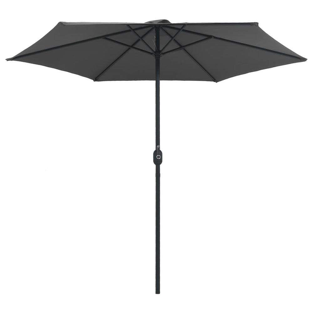 Parasol d'extérieur et mât en aluminium 270 x 246 cm anthracite