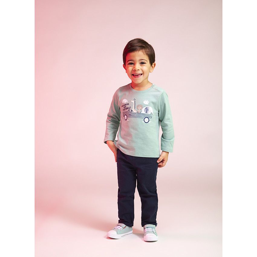 Pantalon en twill uni pour bébé garçon - Bleu marine