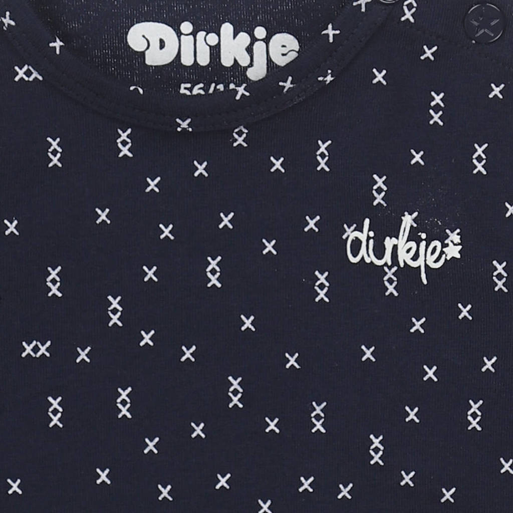 Dirkje baby longsleeve met katoen donkerblauw/wit