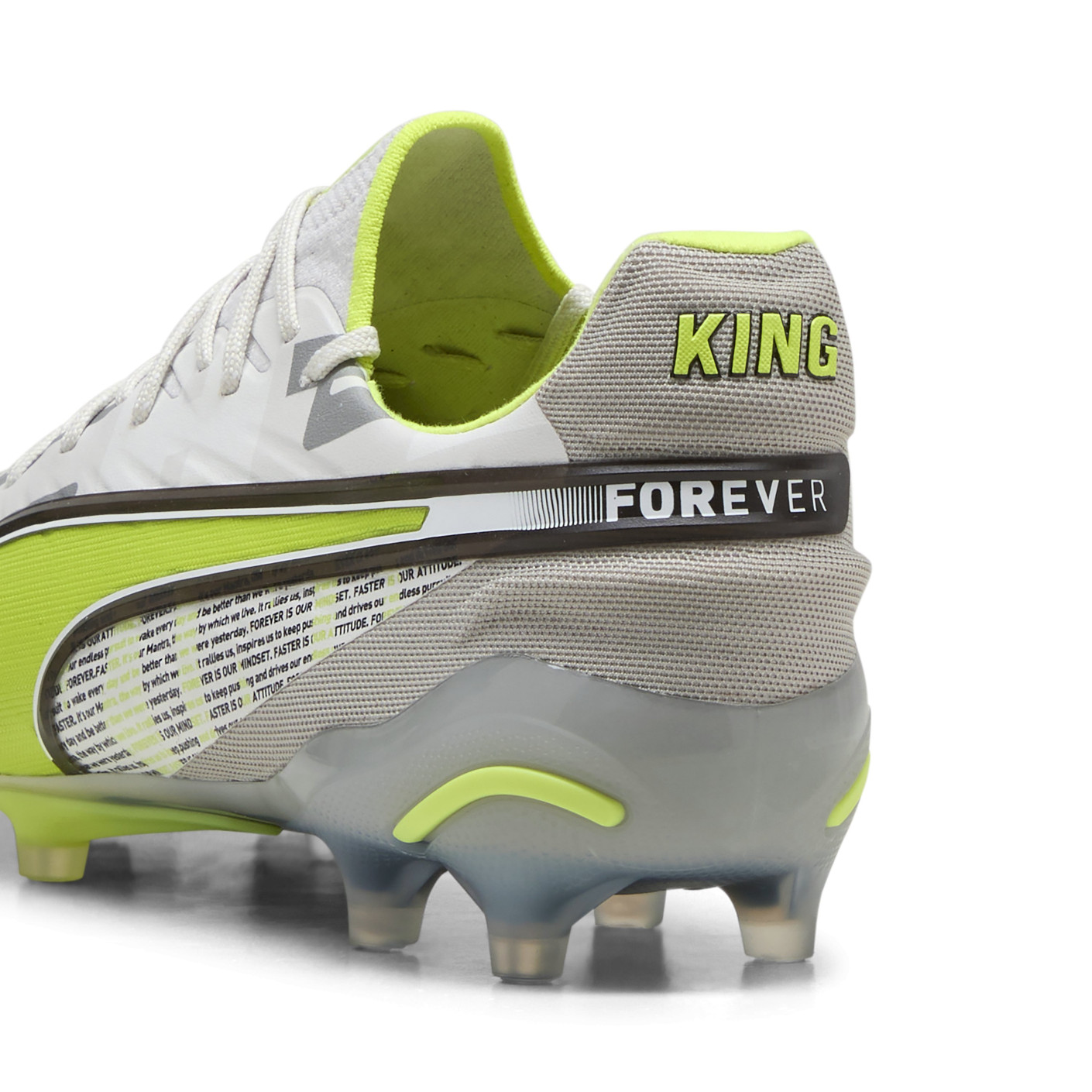 PUMA King Ultimate Forever Gras / Kunstgras Voetbalschoenen (MG) Grijs Geel Zwart