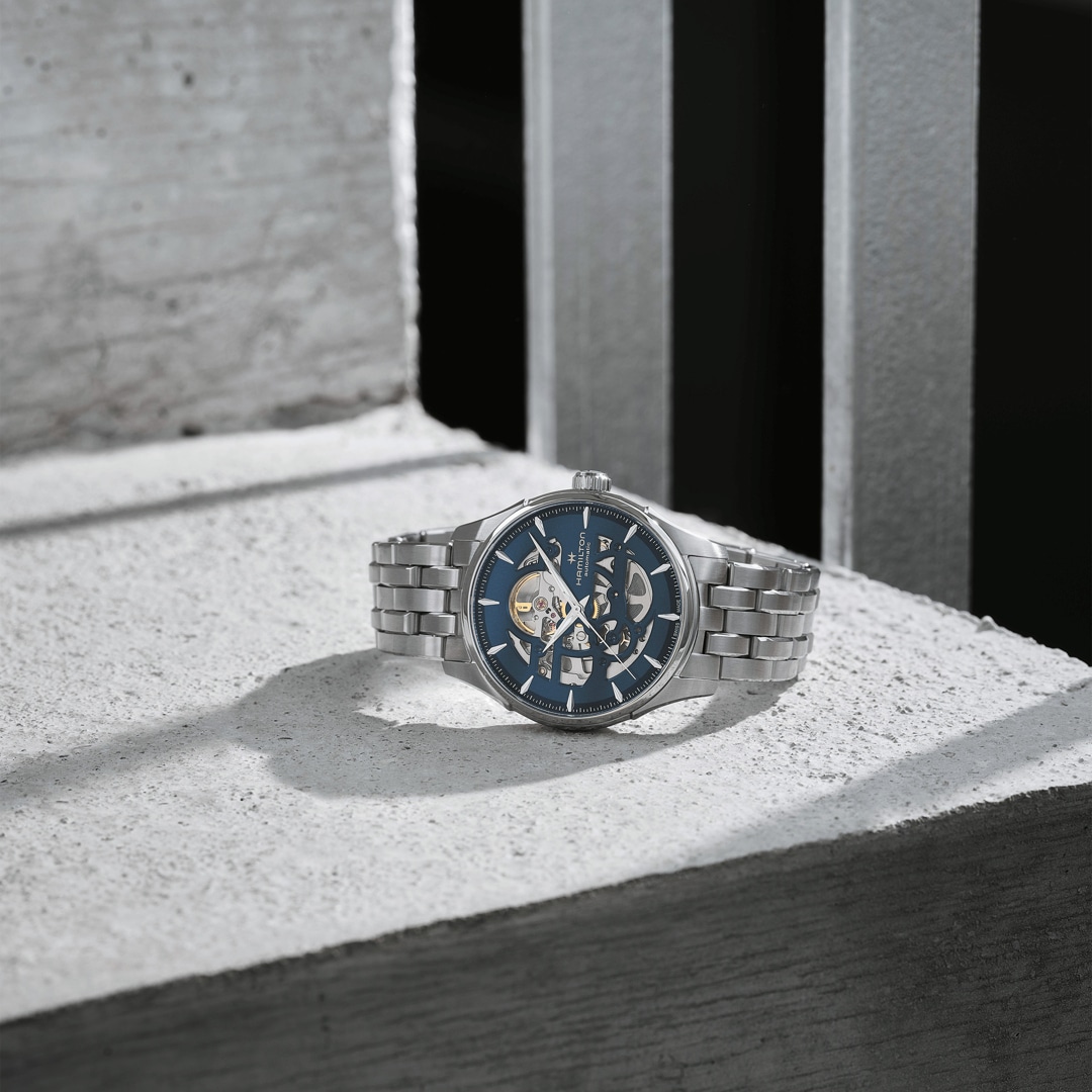 Hamilton Jazzmaster Skeleton Auto Blau