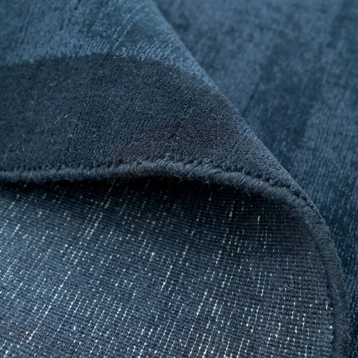 Laagpolig vloerkleed - Lucien Border Blauw | Mid-century modern