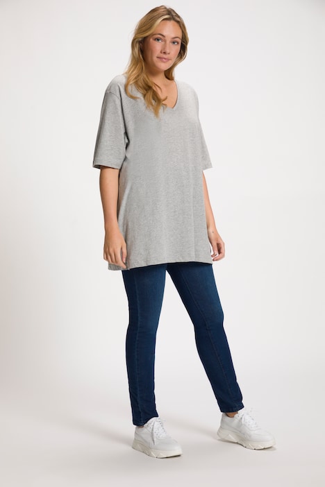 T-Shirt, V-Ausschnitt, Relaxed, Halbarm