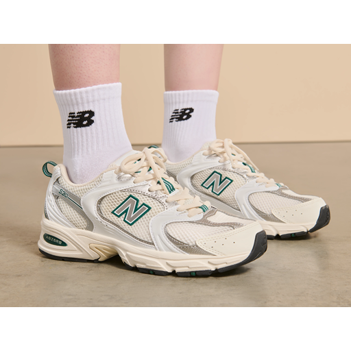 New Balance 530 Sneakers, Sea Salt/White/Marsh Green, 44