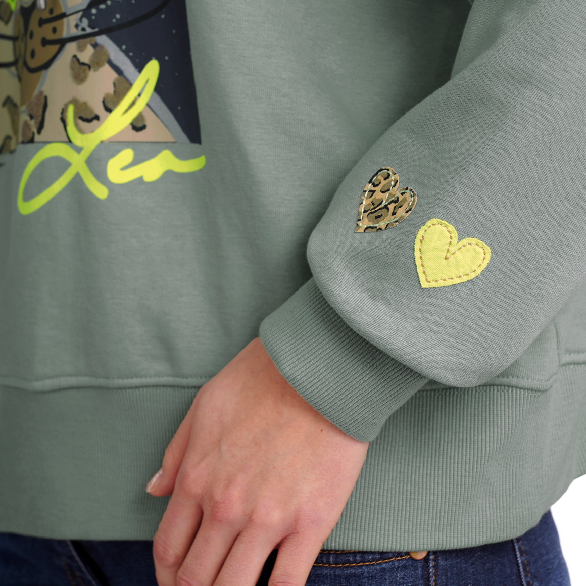 Gina Benotti Damen Hoodie mit großem Print helloliv