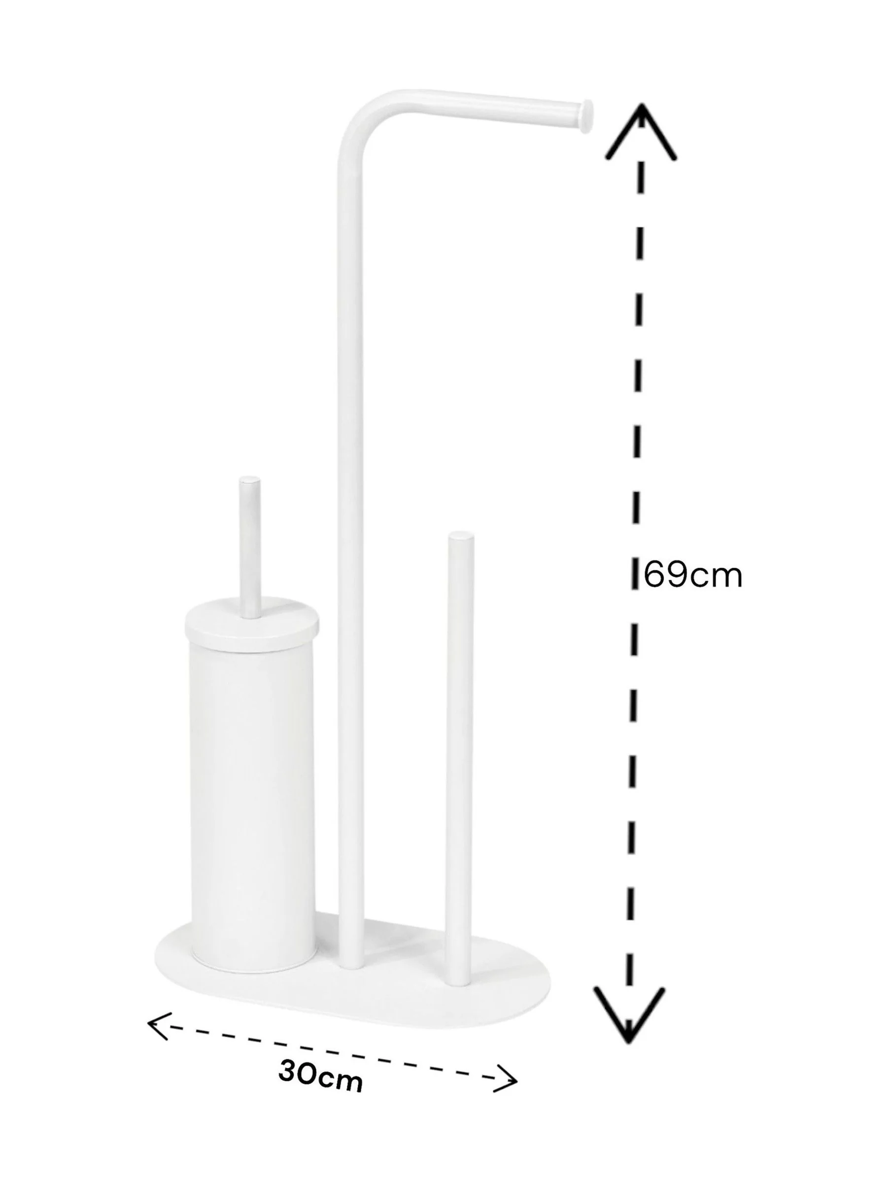 Showerdrape Aspen 3 in 1 Toilet Roll & Brush Combo