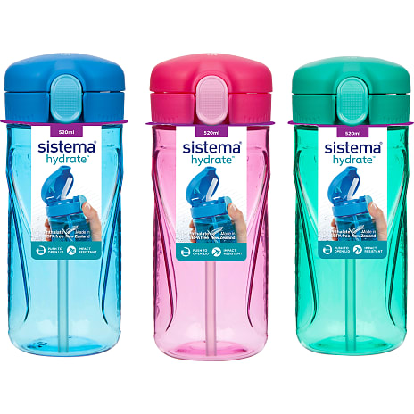 Drikkeflaske Quick Flip (520 ml) - flere varianter - assorteret