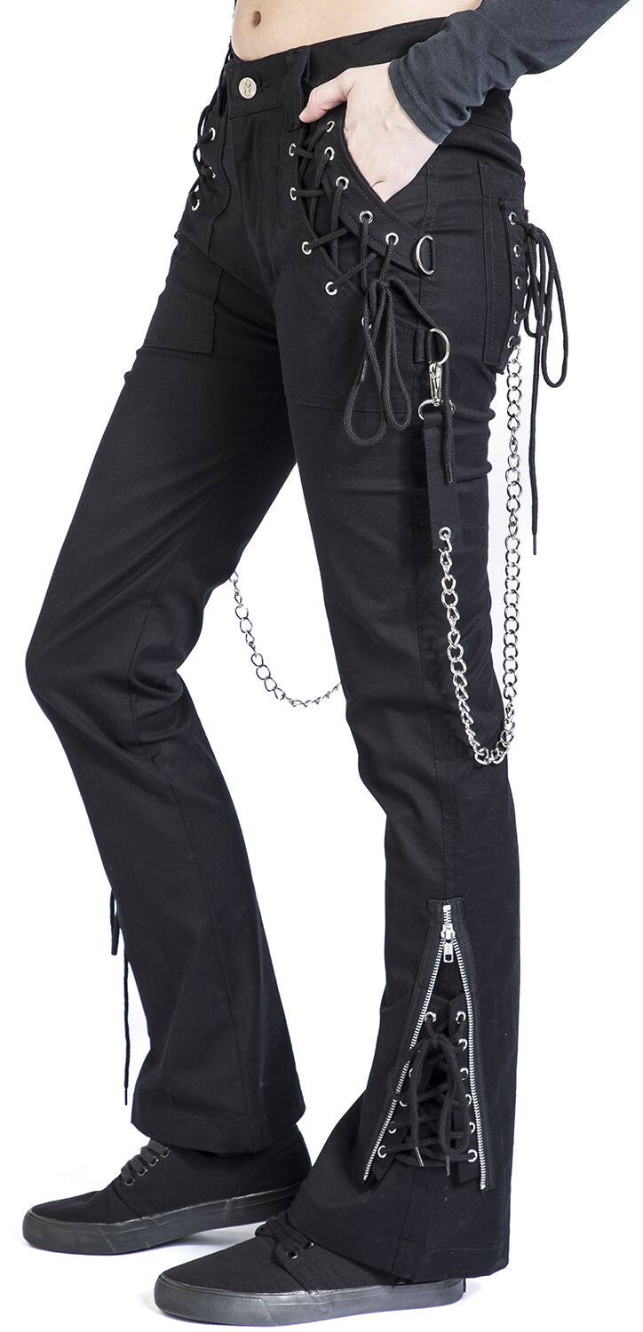 Grace - Pantalon avec crânes & laçages | Gothicana by EMP Pantalon en toile