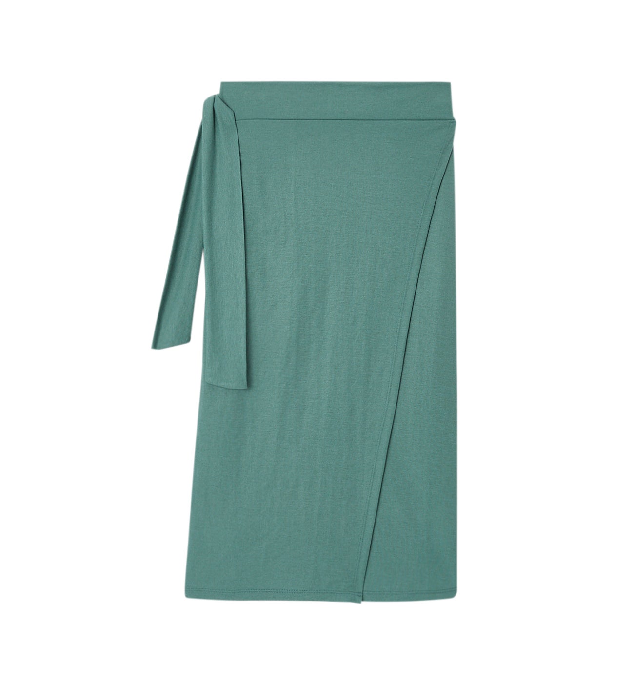 Jupe portefeuille unie Femme - Vert émeraude