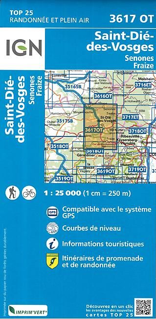IGN - TOP25 3617OT ST DIE DES VOSGES 1 25 000