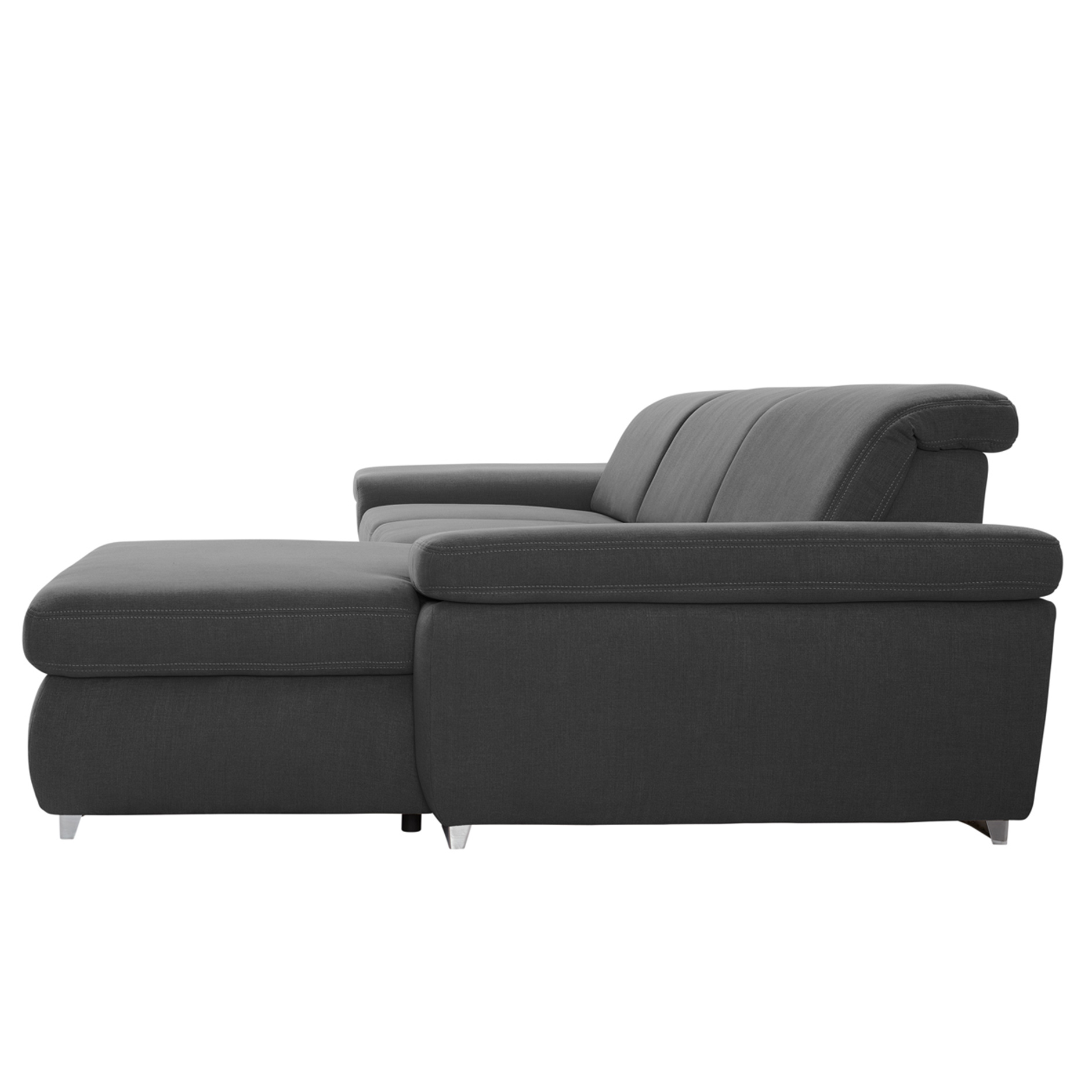 polsterpower Boxspringsofa - Miro grau - Basismodell - Recamiere rechts