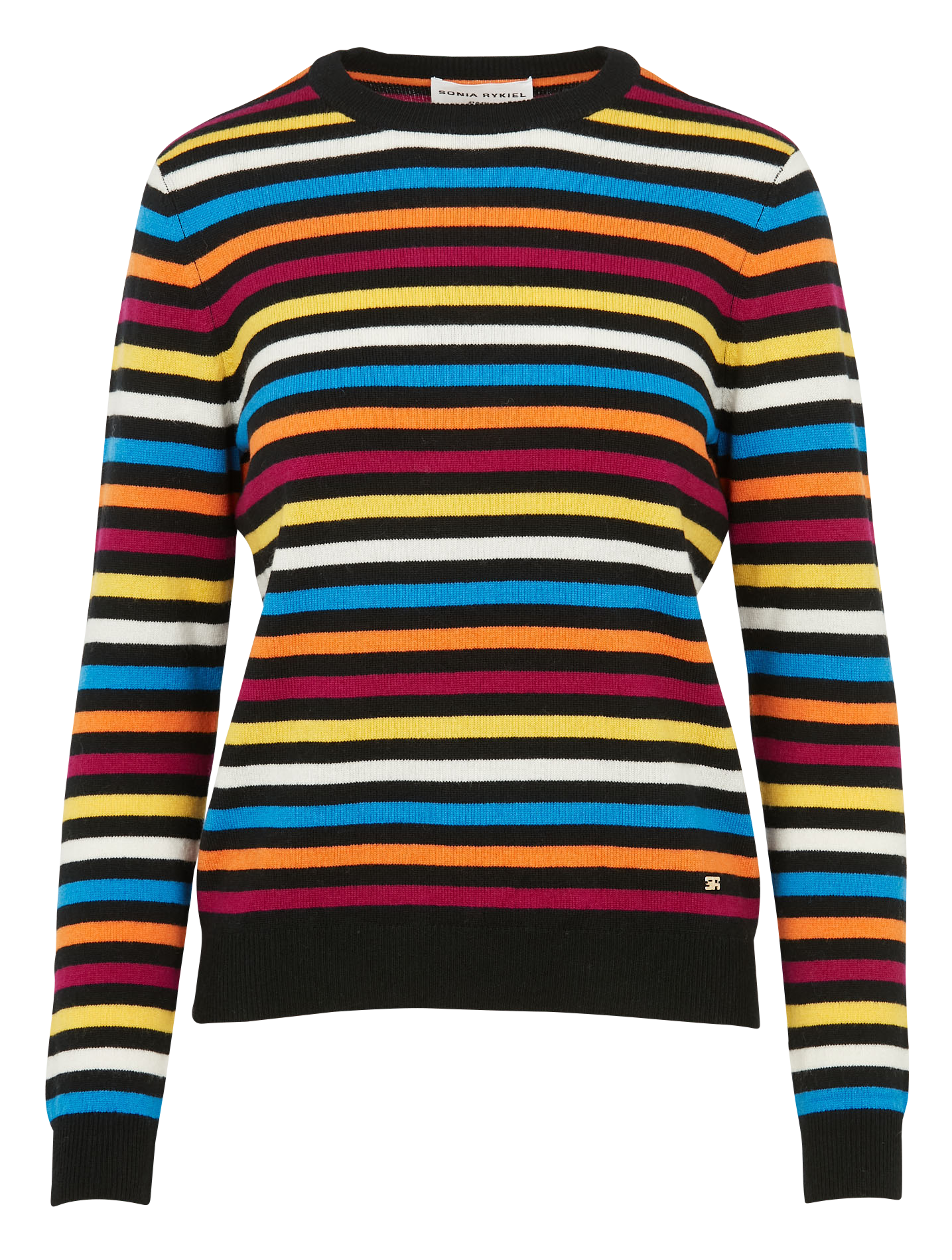Pull col rond en laine | Rayé