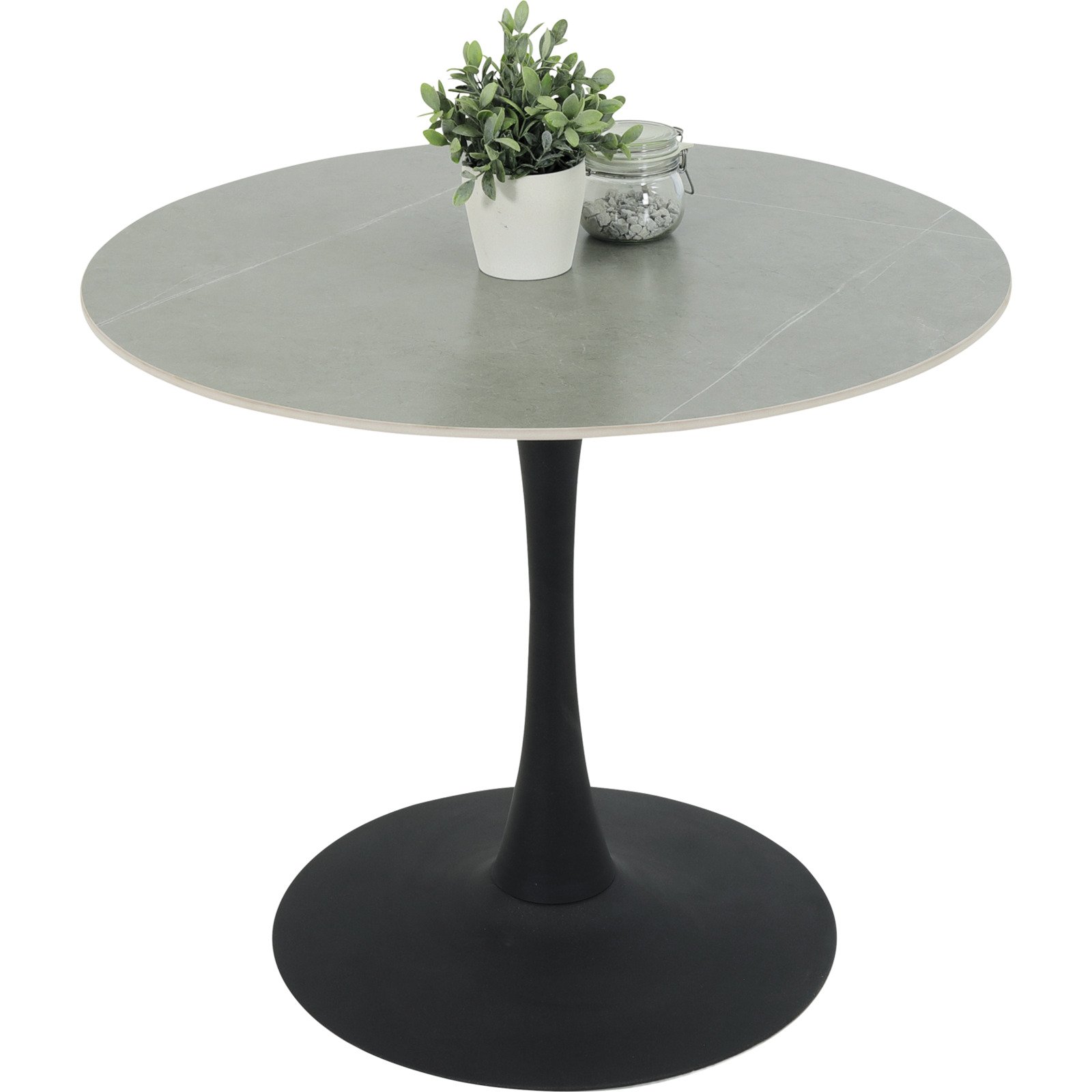 Tisch Paola Sintered Stone Marmor-Optik grau 90 x 75 cm