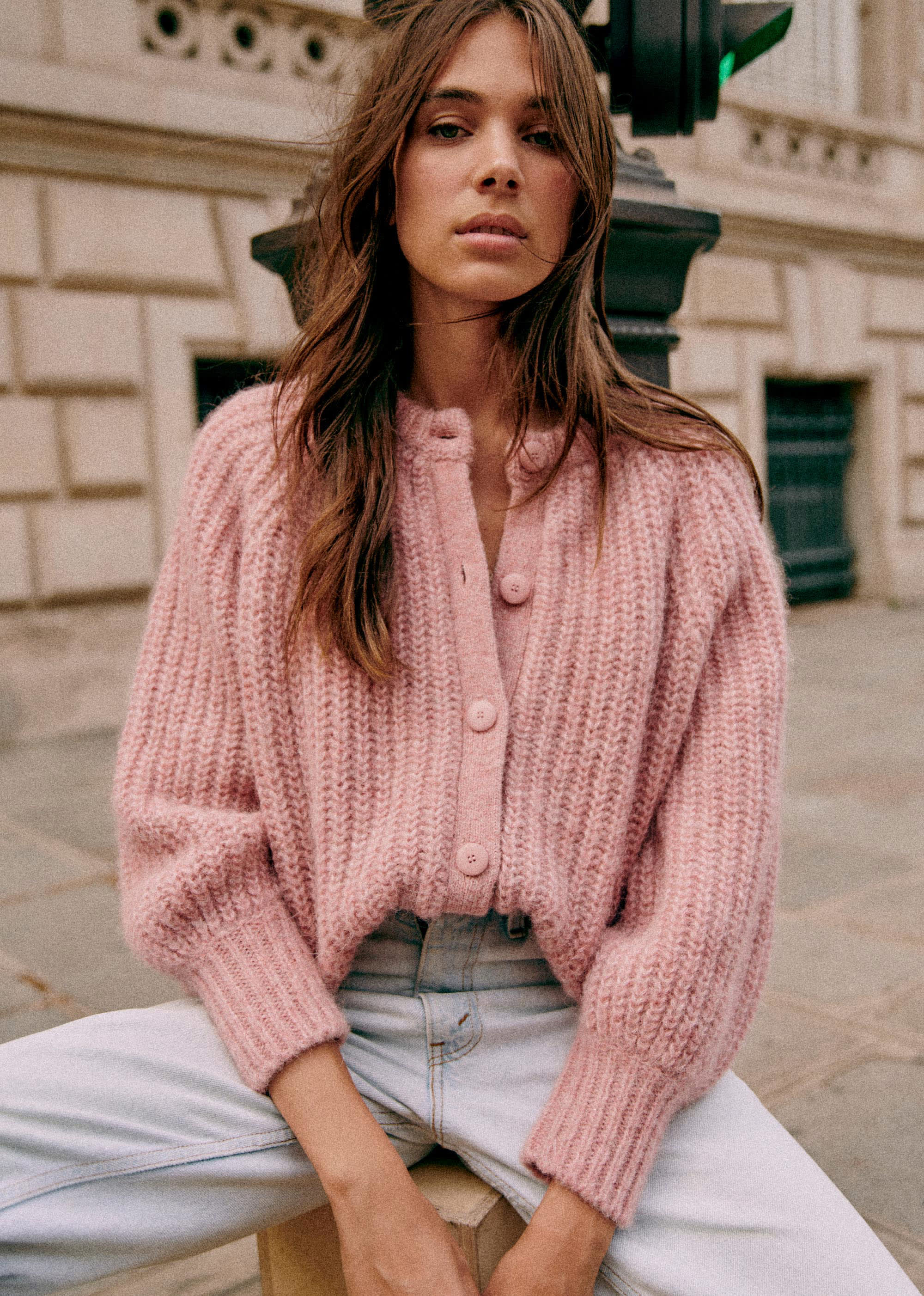 Gilet Emile - Rose Chiné - E-SHOP/MAILLE 5905413