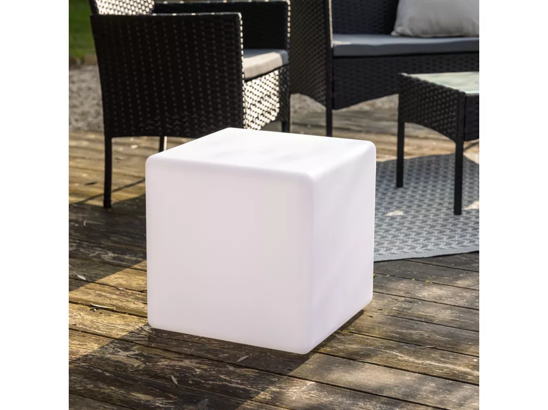 Cube lumineux LED 40cm multicolore NAOS - HAPPY GARDEN