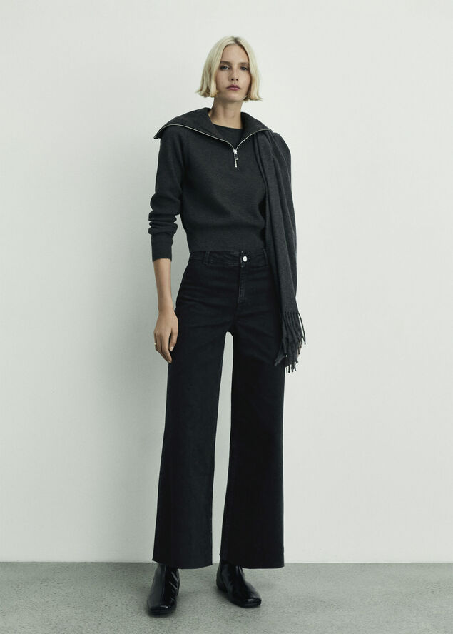 MANGO Catherin culotte high-rise jeans Open grey