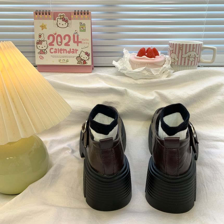 DURAC - Loafers met imitatieleren plateauzool en gespband