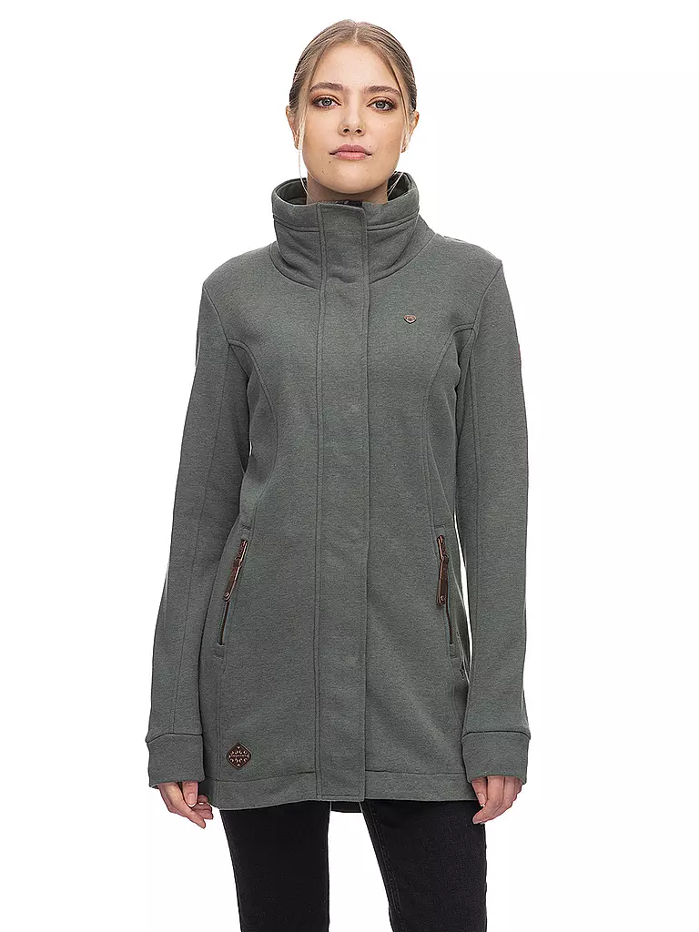 RAGWEAR Sweatjacke LONG LETRICE dunkelgrün