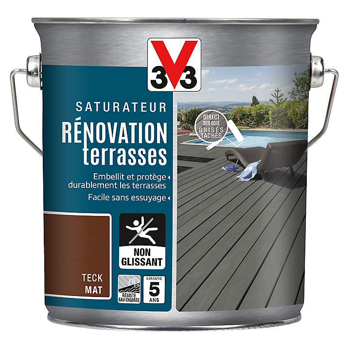 Saturateur extérieur terrasses et bardages Teck V33 2,5L
