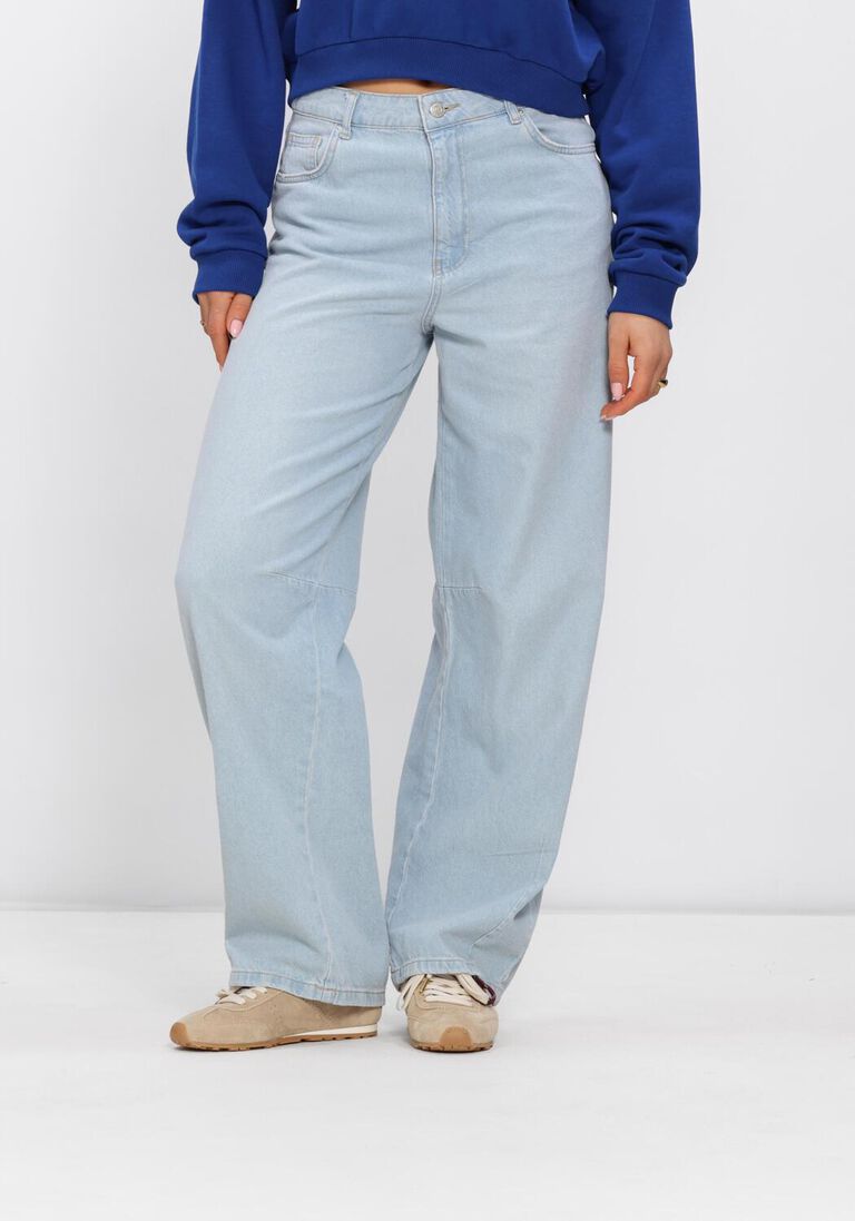 lichtblauwe alix the label wide jeans ladies woven flowy denim pants