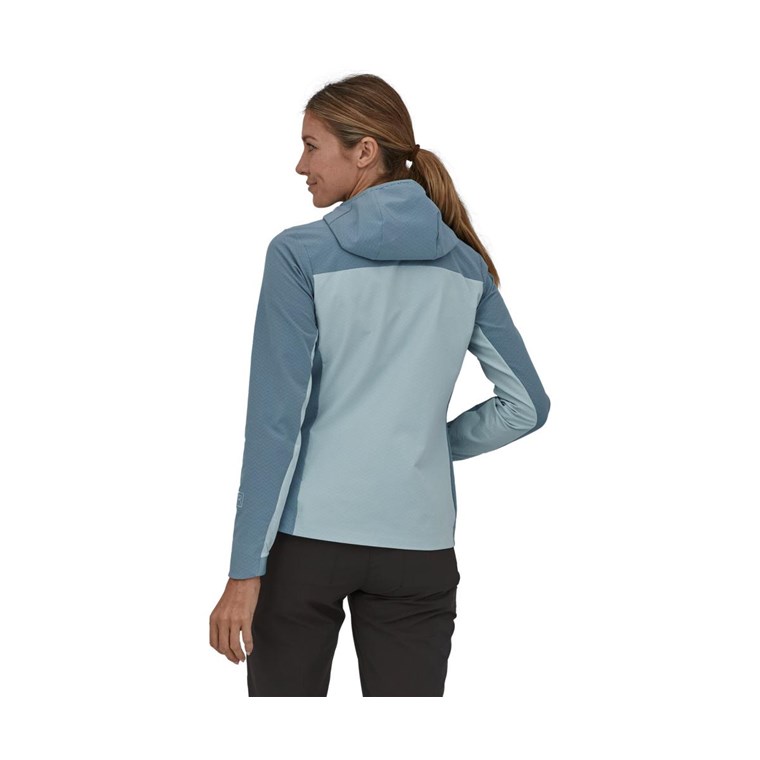 Patagonia R1 CrossStrata Hoody Women Steam Blue