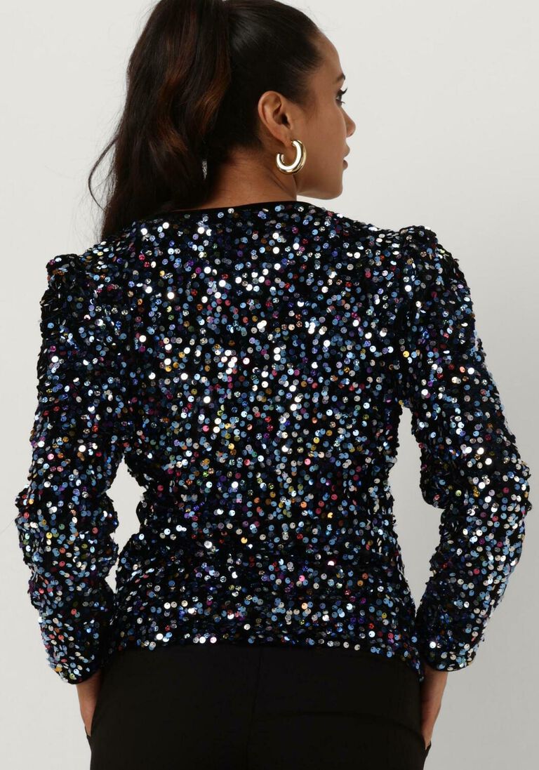 Y.A.S. zwarte y.a.s. blouse yaskillo sequin ls wrap top