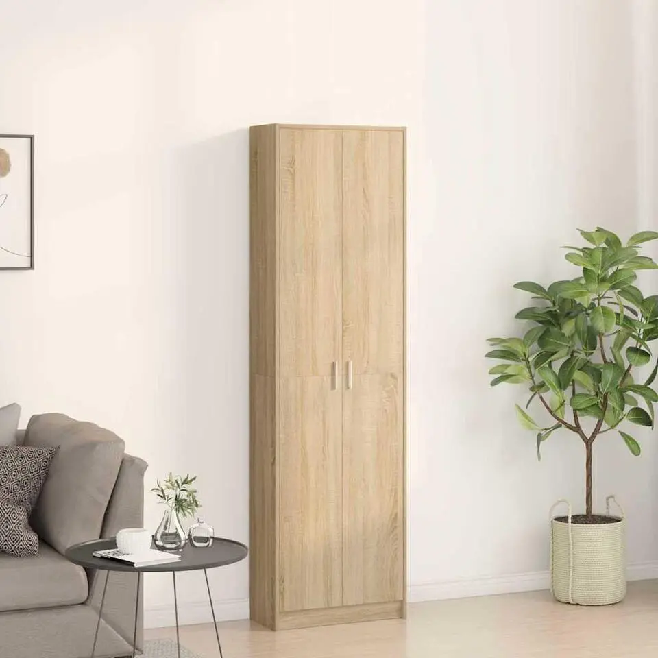 vidaXL - 2-deurs Kledingkast met planken - Hout - Sonoma eiken - 55x25x189 cm