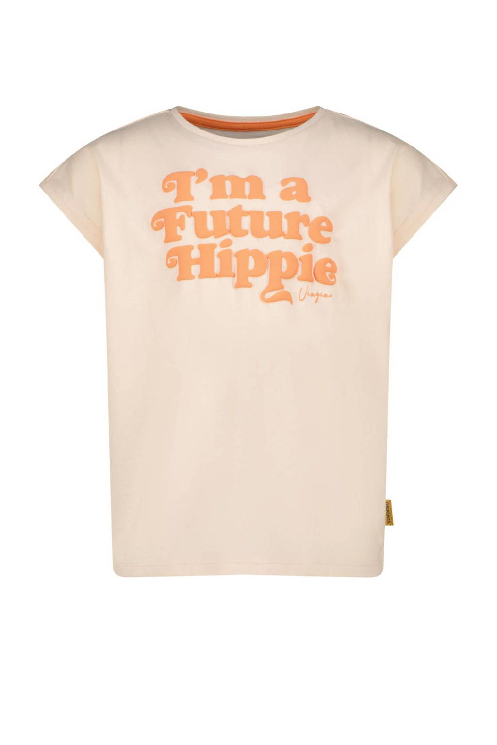 Vingino T-shirt Helen met tekst pasteloranje