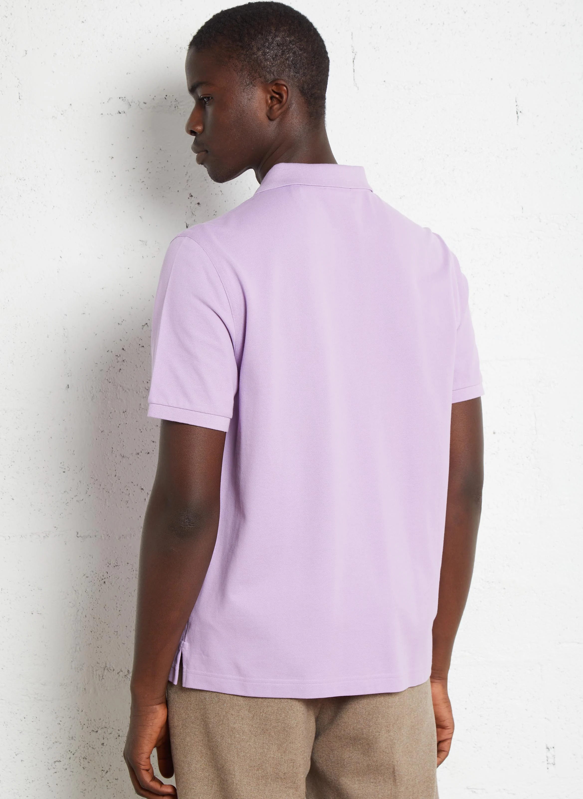 Polo col classique droit en coton| Violet