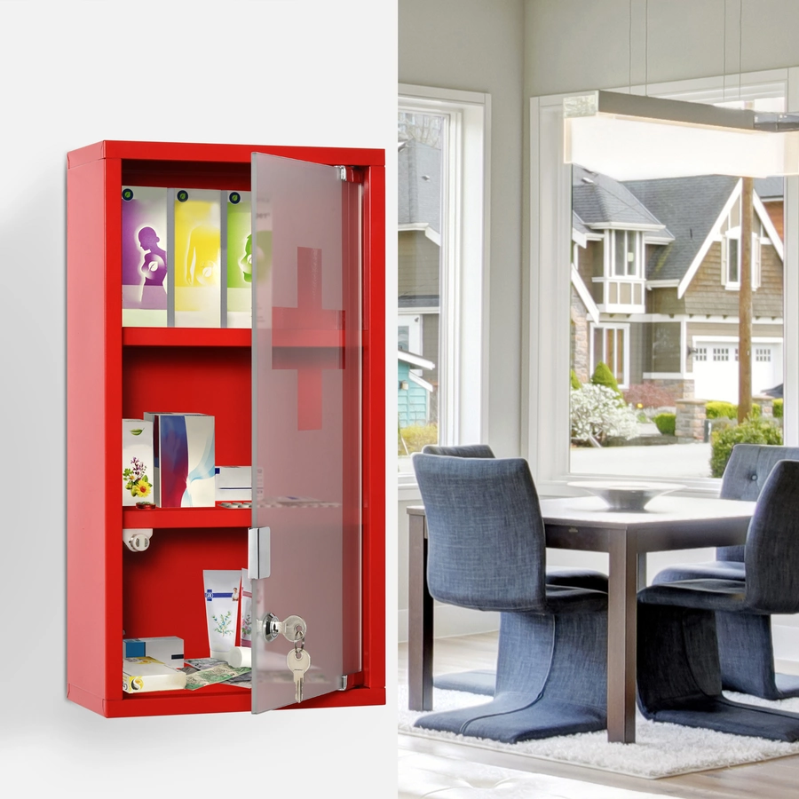 kleankin Medizinschrank rot