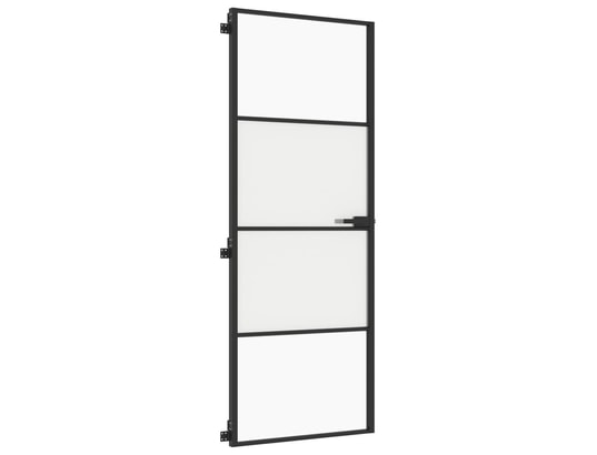 VIDAXL - Porte verre Porte intérieure mince noir 76x201,5 cm verre trempé alumini...