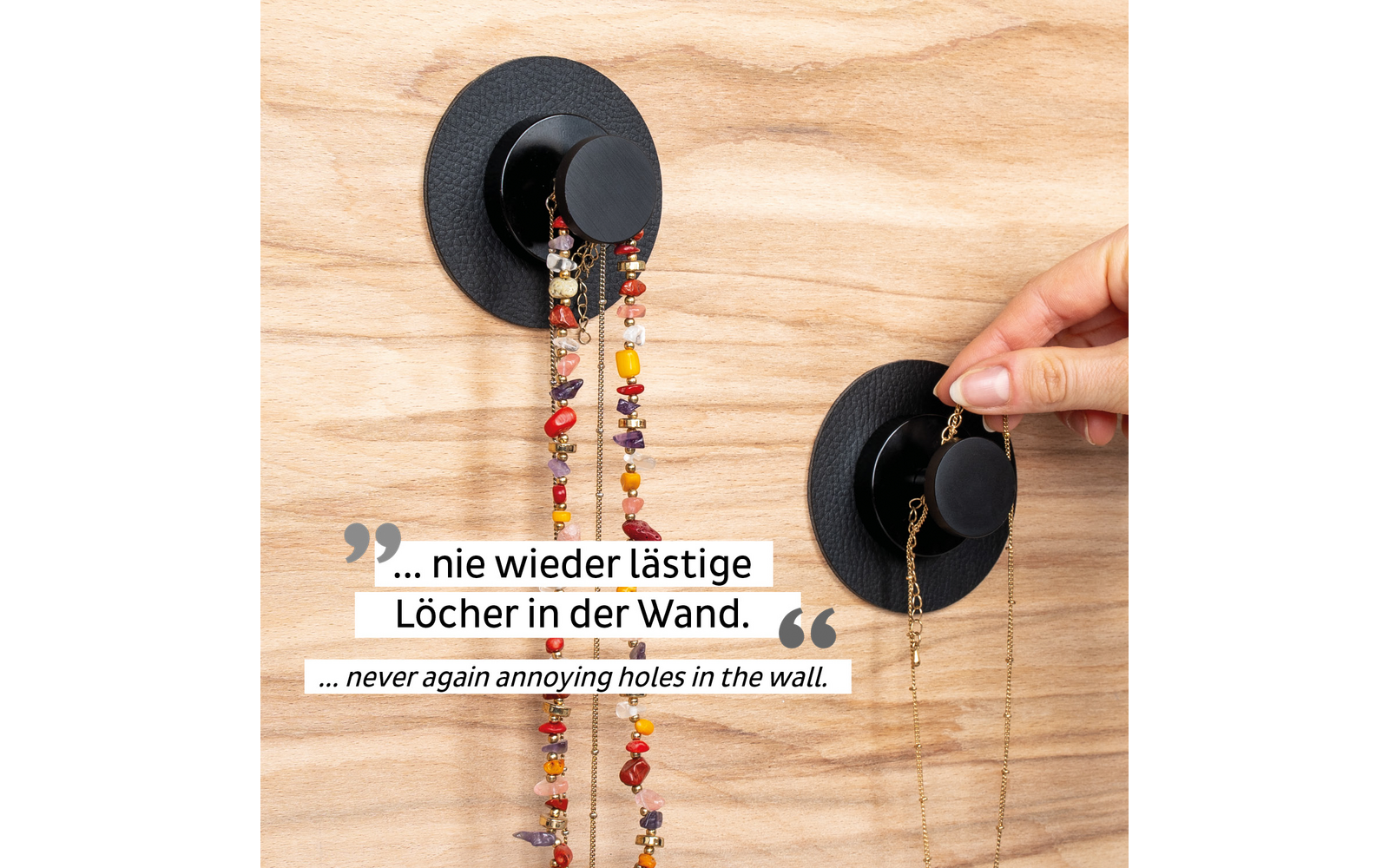 Silwy SPOT  Magnet-Haken inkl. Metall-Pad SUPERSTRONG BLACK