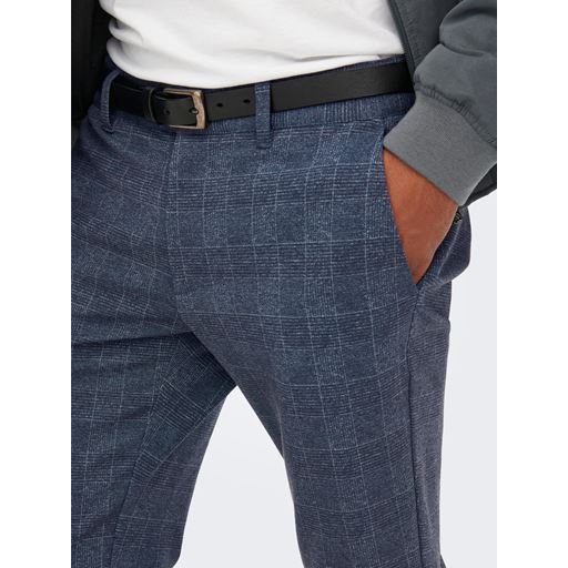 ONLY & Sons Mark Check Bukser, Dress Blues, W29/L30