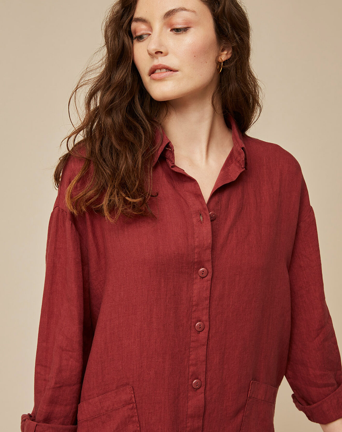 Harris Wilson Robe 100% Lin Caroline terracotta
