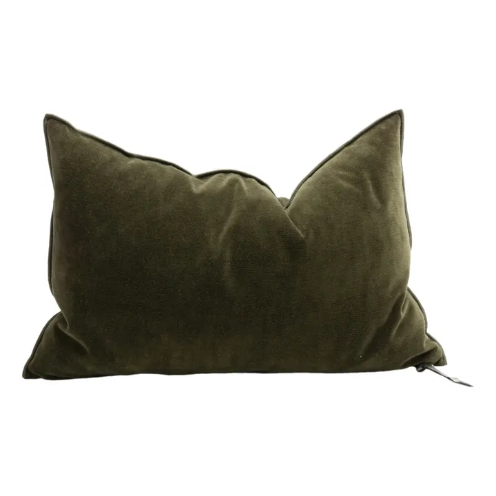 Maison de Vacances Coussin vice versa en velours vintage | Vert kaki